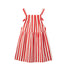 Stripes Short Dress Red